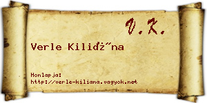 Verle Kiliána névjegykártya